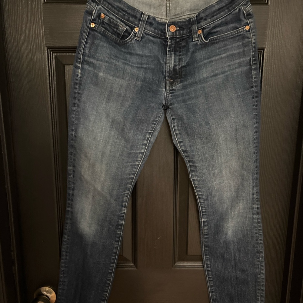 7 For All Mankind Gwenevere Skinny Jeans 28 Mid Rise Dark Wash Stretch